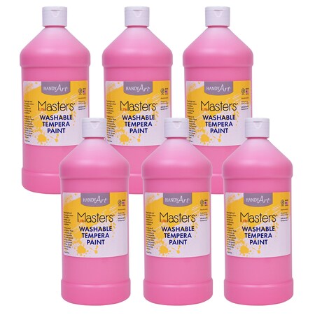 Handy Art Little Masters Washable Tempera Paint, Pink, 32 oz., 6PK 213722